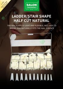 Wholesale Ladder/Stair Shape Half Cut False Nail French Style Artificial Nail Tips Fake Nail from china suppliers