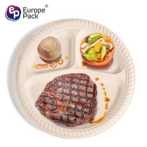 Wholesale Online shopping high quality disposable food cornstarch plastic plate with 3 compartments from china suppliers