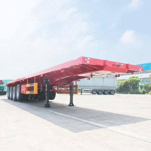 Wholesale 12500*2500*1600 MM Steel Plate Flat Container Semi-Trailer with 3/4-Axis and Customizable Air Suspension Steel Suspension from china suppliers