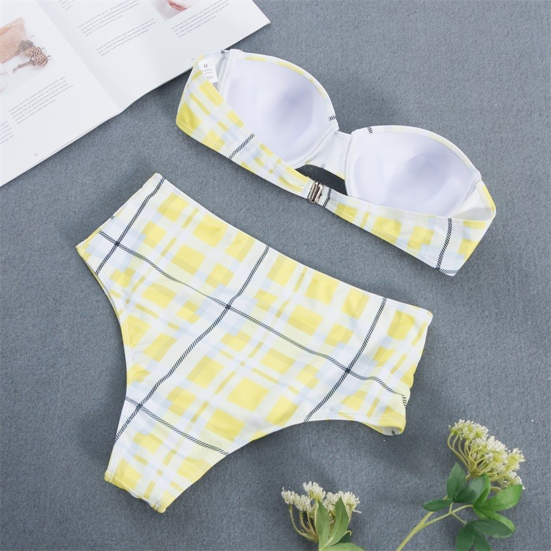 Tiered Layer Tie a Knot Front Top With Low waist Bikini swimsuit high cut