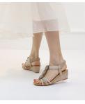 BS174 Fashion Sandals Women'S European And American Rhinestone Cross Strap Back