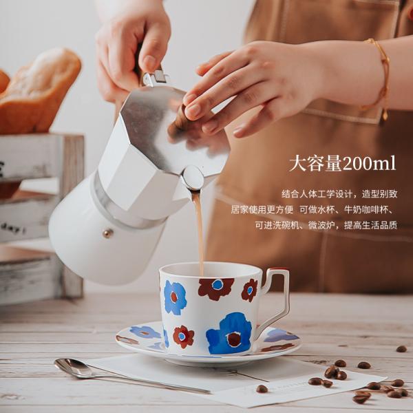 European Ceramic Cappuccino Coffee Cup And Saucer Set For Business Gifts
