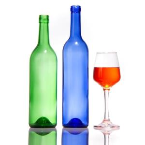 Wholesale Hot Stamping Juice 300ml 750ml Guala Cap Blue Round Glass Spirits Wine Bottle from china suppliers