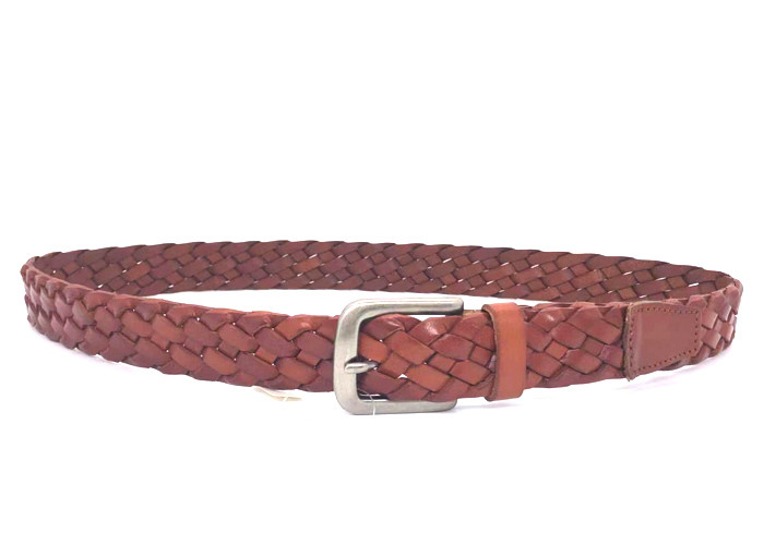 Handmade Mens 3.8CM Casual Braided Leather Belt For Jeans