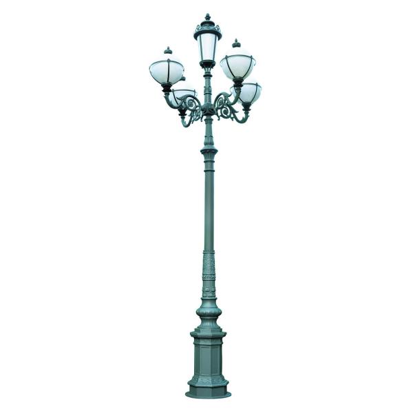 Sand Cast Iron Light Pole 5 Light Lamp Post Ornaments Outdoor Decorative