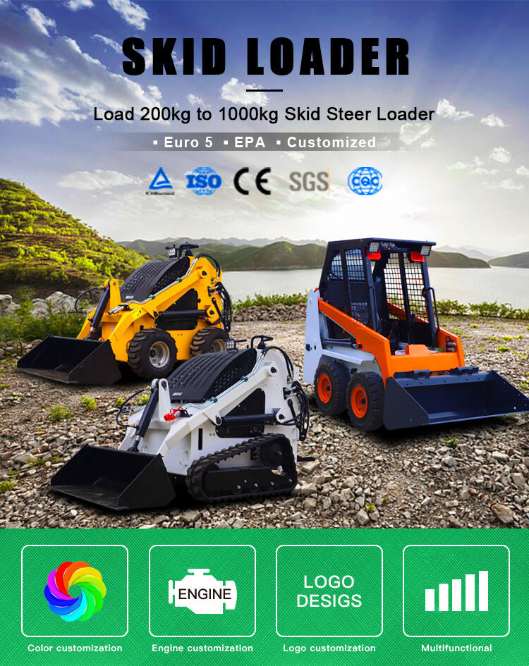 Construction 300kg 500kg 700kg Small Skid Loader With Bucket