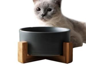 Wholesale 15.5*7cm Ceramics Bamboo Shelf Pet Food Dispenser from china suppliers