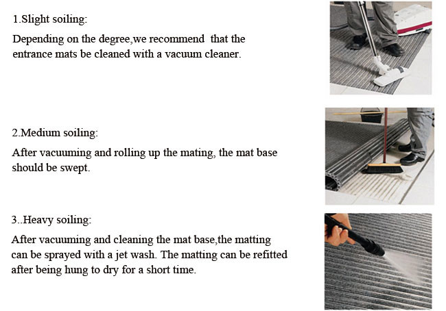 PP Material Bronze Aluminum Alloy Frame Entrance Floor Mat Remove Dirt Anti Slip Carpet