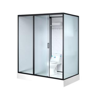 Wholesale Shower Cabins White Acrylic ABS Tray 1900*1200*2150mm black aluminium front open from china suppliers