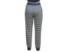 Womens High Waisted Cigarette Trousers , Blue And White Striped Pants Outfit