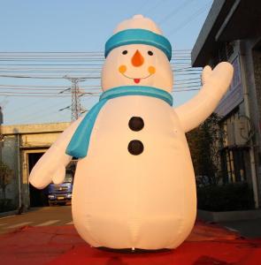 Wholesale 8OZ Fabric Inflatable Christmas Decorations / Blow Up Snowman For Winter from china suppliers