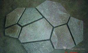 Wholesale Natural stone Durable Pink Quartzite Mesh Backed Flagstone Paver Tile Heat Resistance from china suppliers