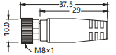 IP67 M8 Connector Harness With Open Ended Wires Female Straight 4P PUR 5m