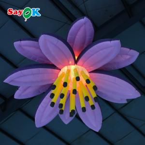 Wholesale Customized Purple Giant Hanging Lotus Flower Inflatable LED Light Flowers For Event Decoration Advertising from china suppliers