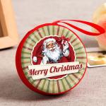 2018 Christmas promotional gifts zipper closure round tin wallet small mini