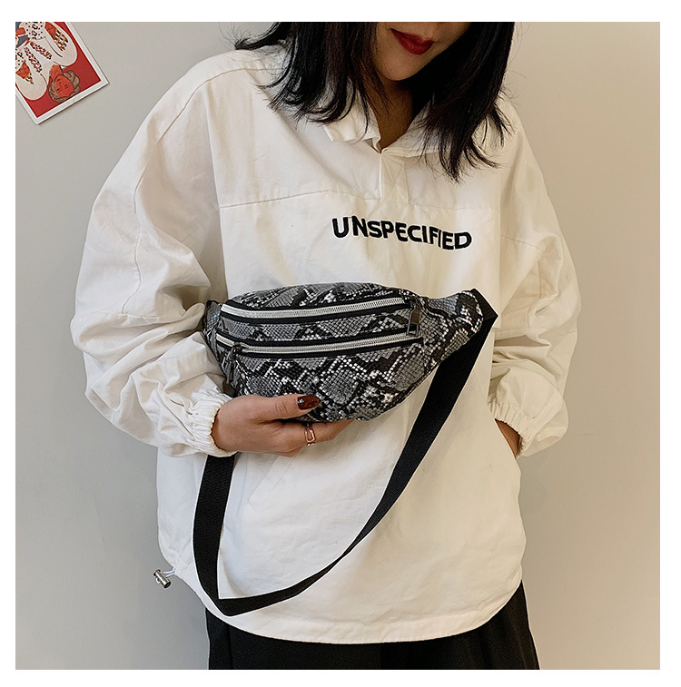 Serpentine Waist Bag Women Fashion Fanny Pack PU Hip Bum Bag Ladies Belt Pouch Pocket Purse for Phone Card