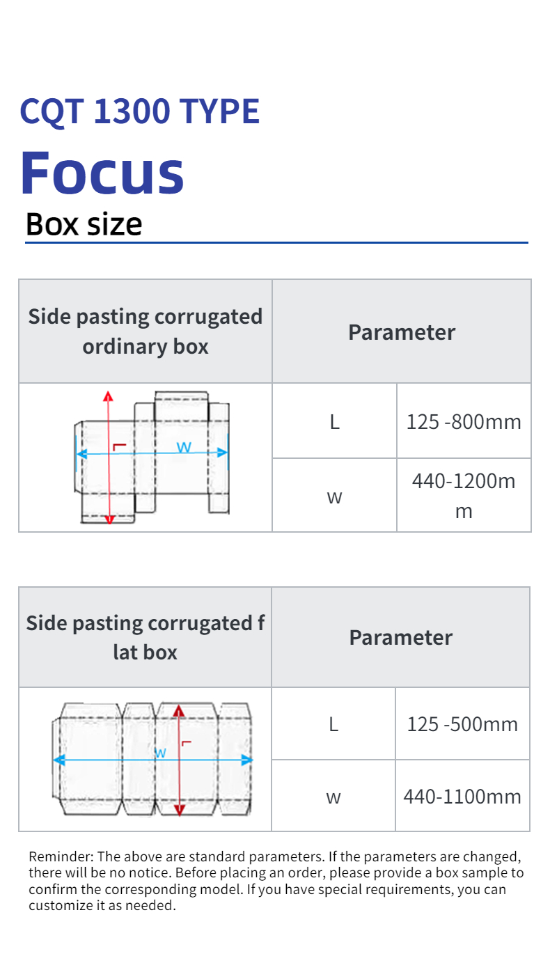 Easy to Operate CQT-1300 Automatic Folder Gluing Machine for Flat Box Carton Box