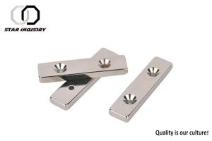 Wholesale Double Holes Countersunk Magnets N52 Strong Block Shape For Kitchen Bathroom from china suppliers