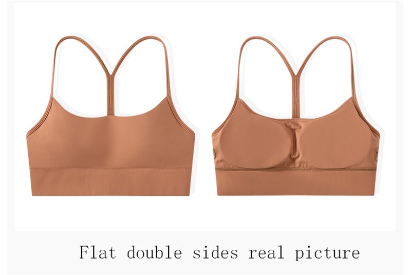 Flow Y Back Solid Color Sports Bra Pro Skin Widened Hem For Running Yoga Gym