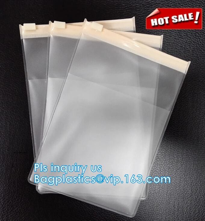 cosmetic clear messenger bag bikini bag, slider closure transparent PVC packing bag, slider zipper bag for travel access