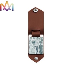 Wholesale SS316L Leather Photo Key Chain With Engraving Words from china suppliers