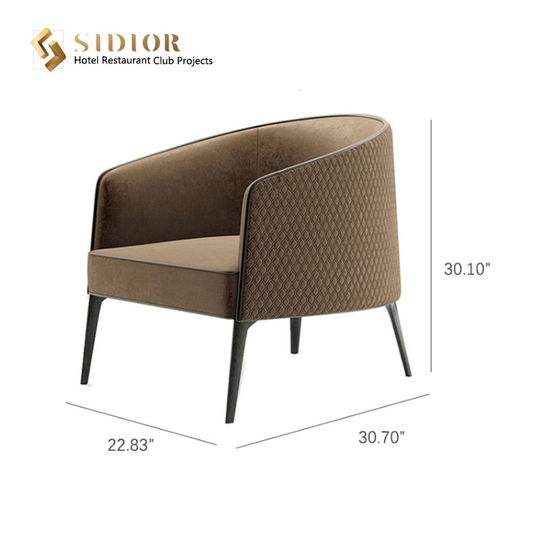 PU Leather Modern Leisure Chair Lounge 83cm Height Brown Color