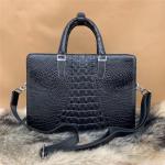 Crocodile Skin Businessmen Working Laptop Briefcase Authentic Real Alligator