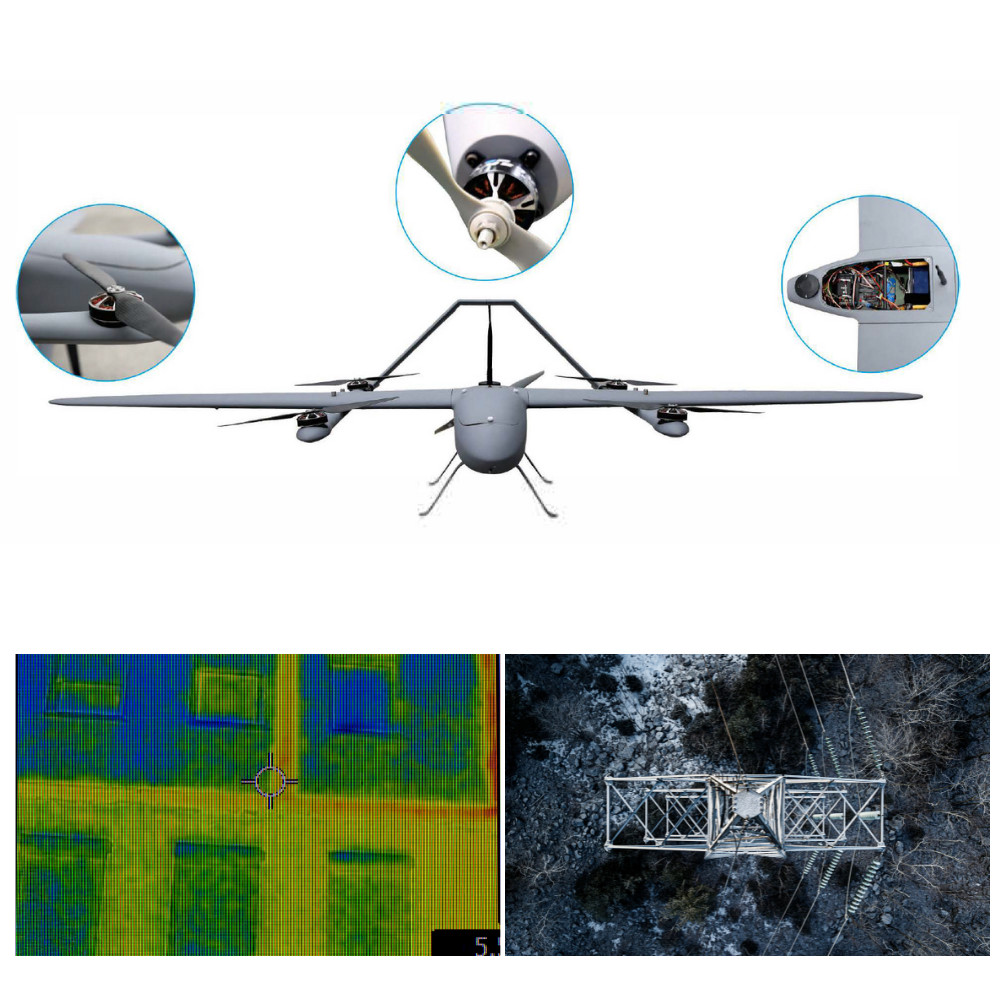 12KG Military Industrial Drone Monitor Scout VTOL Fixed Wing Drone Surveying Mapping HXCG468