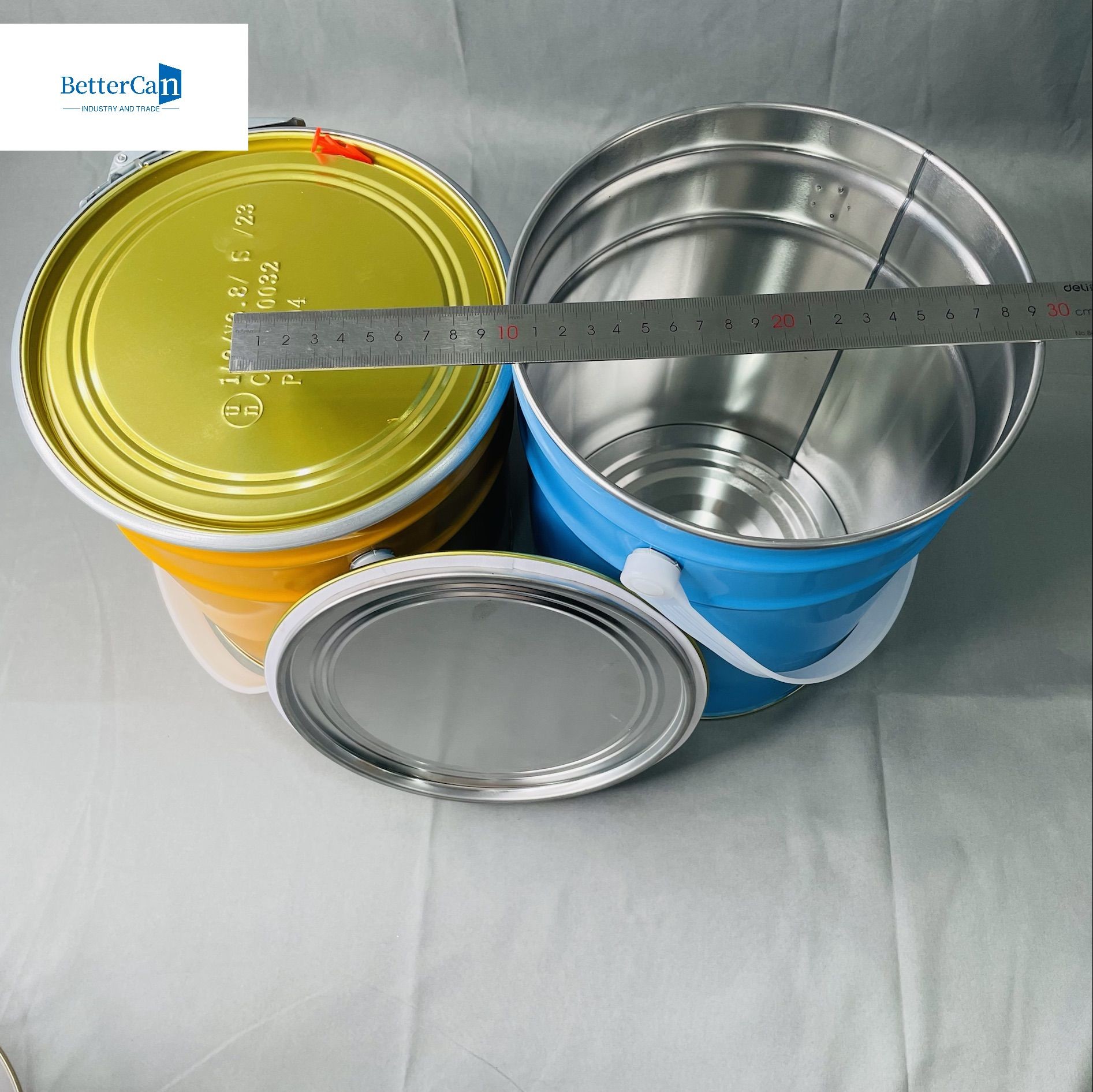 High Durability 5 Liter Tin Can With Lids Rubber Gasket Industrial Container Tin Packaging With Lock Ring