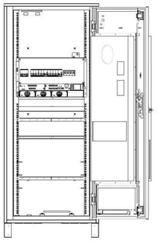 Ground Mounted Energy Cabinet , Telecom Equipment Racks 153.5kg 10U 650x650x1600