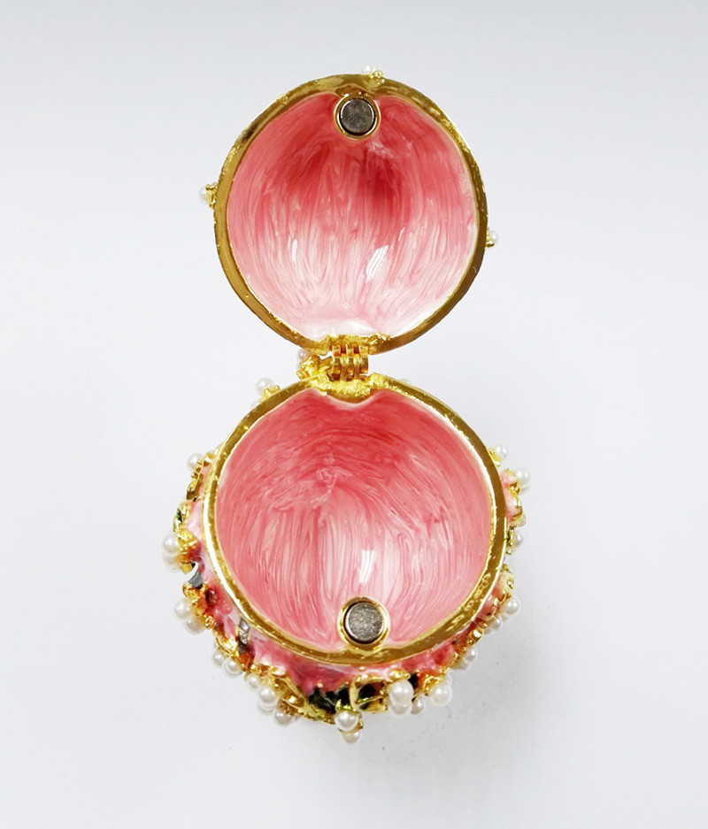 Enameled Easter Egg Jewelry Box wholesale easter egg metal Faberge Egg Jewelry Boxes Trinket Boxes decor metal gift
