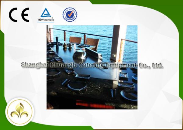 Electromagnetic Hibachi Grill Japanese Cooking Table Bridge Shape For Restaurant