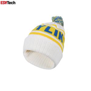 Wholesale Orange Hi Vis Beanie Hat Embroidery Logo Solid Color Warm Winter Knit from china suppliers