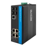 4RJ45 Ports Industrial Managed Ethernet Switch Hub Fiber Optic Wide Voltage