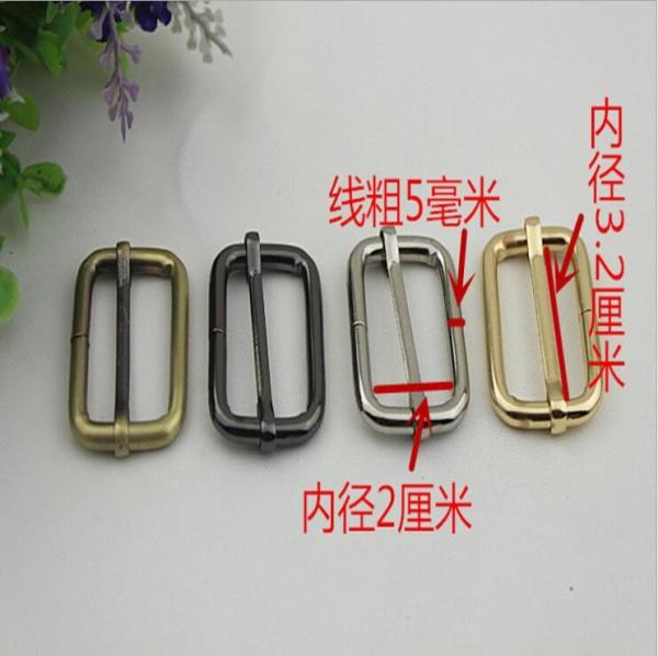 Cheaper manufacturing good quality 32 mm gold iron bag adjustable belt buckles