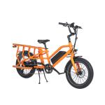Long Tail Cargo E Bike Customized Color Dual Battery 250W Steel Alloy Electric