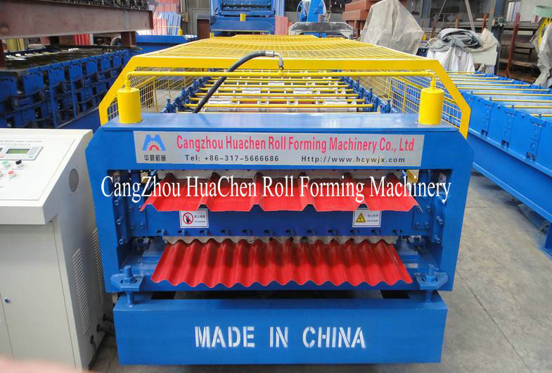 Double Roll Former Double Layer Roll Forming Machine Manual Hydraulic Decoiler
