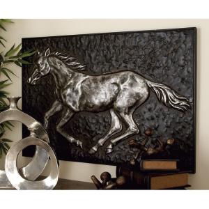 Wholesale SGS Certified Muscular Black Stallion Wall Art Cast Iron Elegant from china suppliers