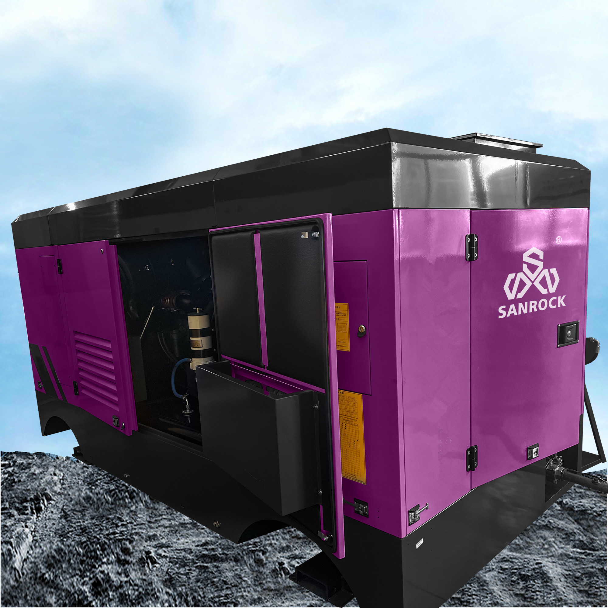 Small Rotary Screw Air Compressor Portable and 17bar Cooling Method Air or Water Cooled