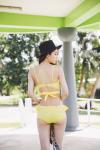 Scoop Neck Top With High Waist Women Swimwear 3 Pieces Beach Wear Bathing Suit