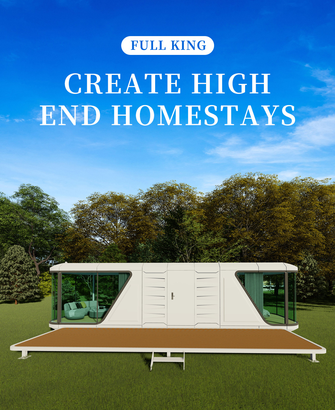 Luxury Mobile Small Outdoor Cabin Office With Smart System Detachable Container Capsule House