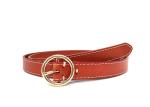 2.0cm Brown Women's Fashion Leather Belts Light Gold Metal Pin Buckle