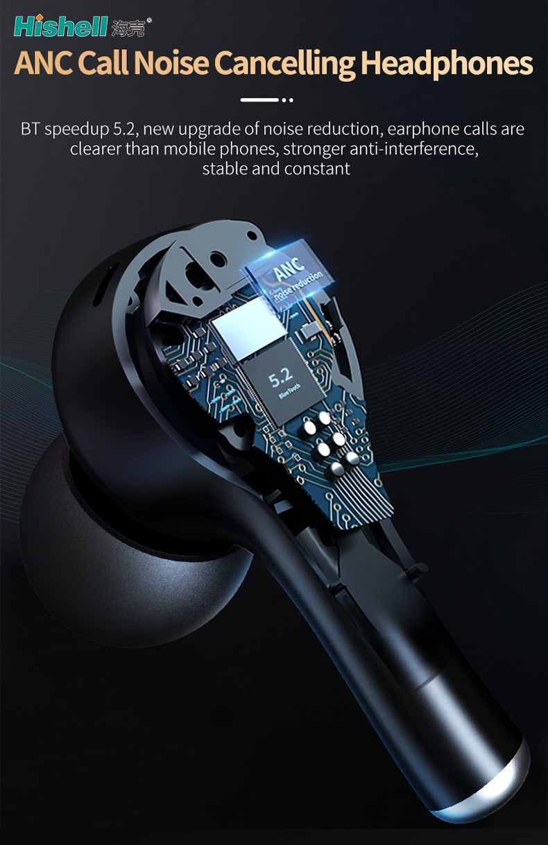 IPX5 TWS Mini Wireless Noise Cancelling Earbuds With LED Display