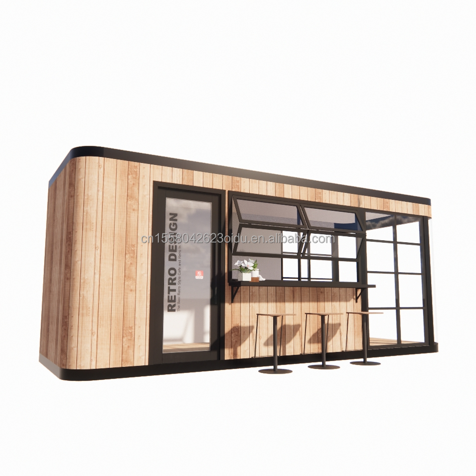 Galvanized Steel Square Tubes Structure 20FT Container Coffee Bar Mobile Sunlight House Outdoor Bar with Customized Color