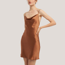 Ladies Backless Satin Short Dress Elegant Customized Slip Mini Dresses for Women D20231021