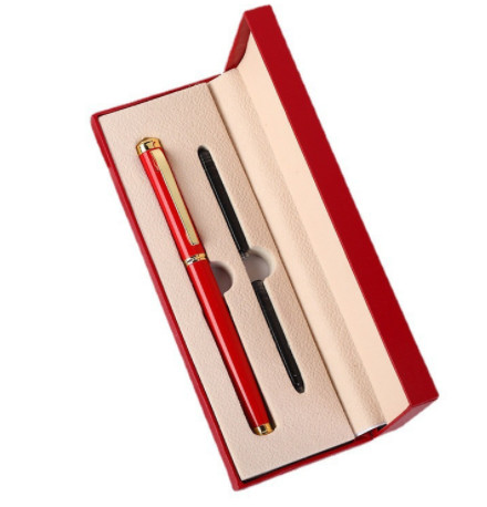 Popular Pen Set Business Office Pen with Customized Logo Black Matching Ink Bag Gift Box Water based Pen Set