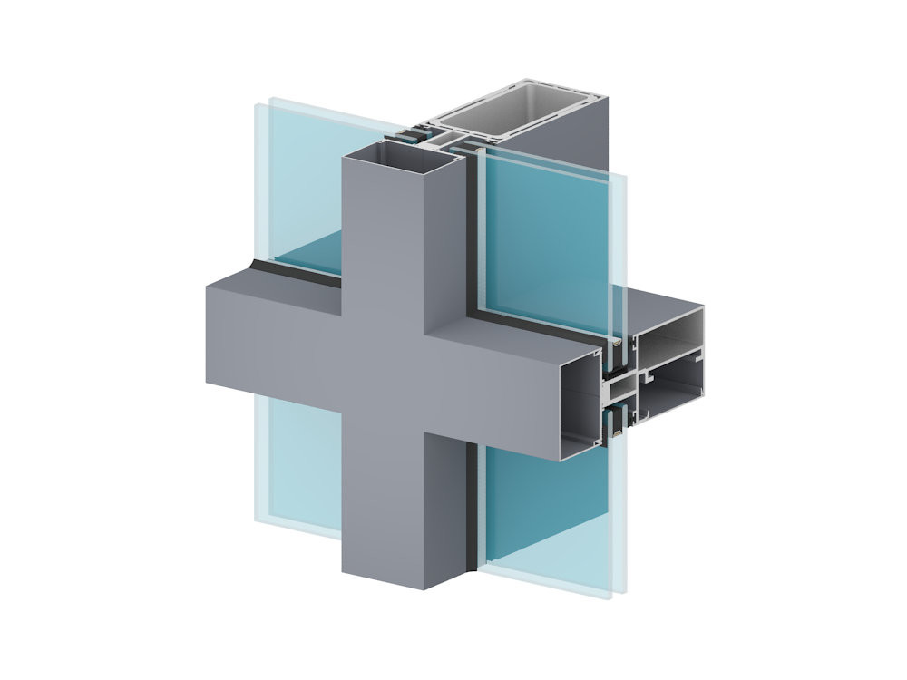 Heat Insulation Aluminium Curtain Wall Profile 0.8-3.0mm Thickness