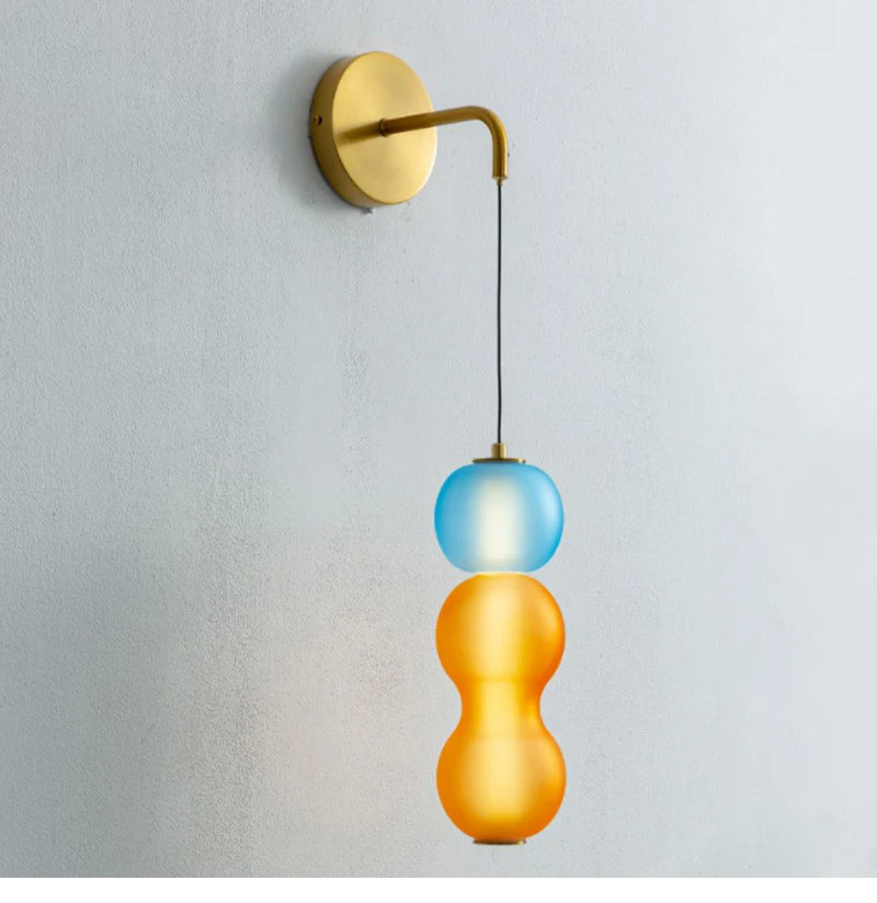 Scandinavian glass pendant lights Minimal colorful lampshade bedside lamp(WH-AP-582)