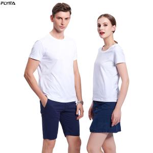 Wholesale Flyita Custom Wholesale Short Sleeve Men And Women Cotton T Shirt Round Neck Summer Tee Shirts With Printing Logo from china suppliers