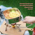 Lightweight Backpacking Outdoor Kitchen Picnic Pot Pan Stainless Steel 6 PCS